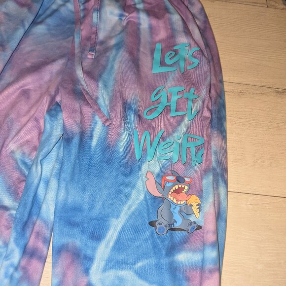 Disney Lilo And Stitch "Let's Get Weird" Lounge Jogger Pants Size S - Picture 4 of 5